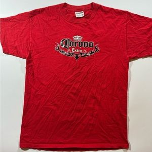 Vintage 80s Rare Y2K “Corona Extra” Red Design, Mens Large